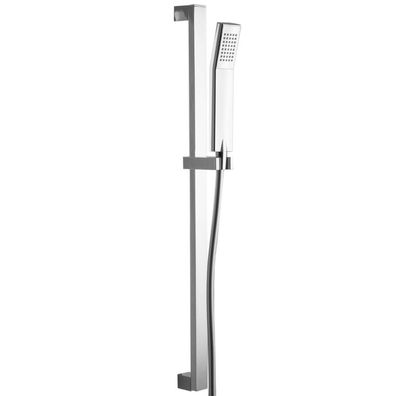 Brausestange Duschstange 75,5 cm eckig mit Schieber chrom glänzend Design