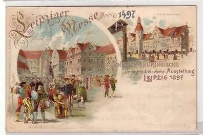 25/17 Ak Lithografie Leipzig Gewerbe-Ausstellung 1897