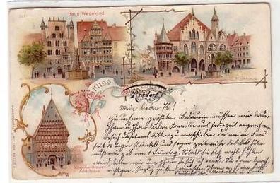 41121 Ak Lithographie Gruss aus Hildesheim 1903
