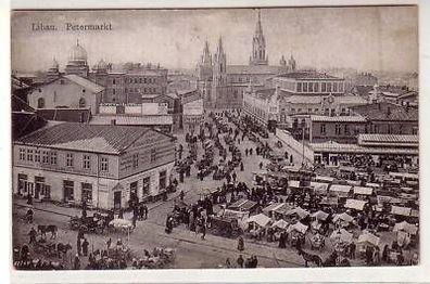 35480 Ak Libau in Lettland Petermarkt 1918