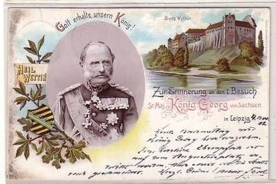 26/15 Ak Leipzig Besuch König Georg von Sachsen 1902
