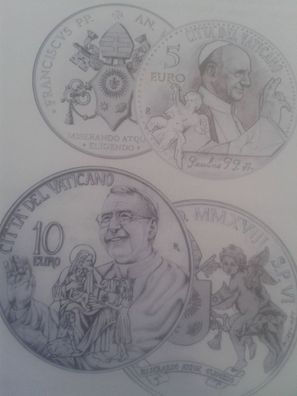 Original 5 + 10 euro 2018 PP Vatikan Papst Johannes Paul I. und Paul VI.