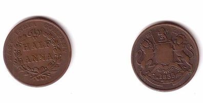 Half Anna Kupfer Münze East India Company 1835