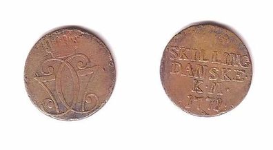 1 Skilling Kupfer Münze Dänemark 1771