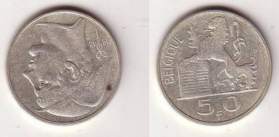 50 Franc Silber Münze Belgien 1948