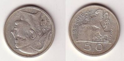 50 Franc Silber Münze Belgien 1951