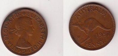 1 Penny Kupfer Münze Australien 1957