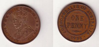 1 Penny Kupfer Münze Australien 1935