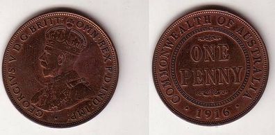 1 Penny Kupfer Münze Australien 1916
