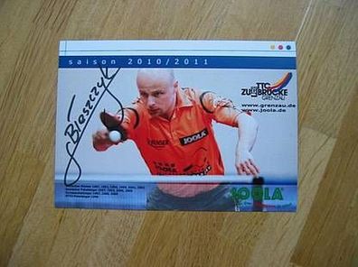 Tischtennis Bundesliga Grenzau Saison 2010/2011 Lucjan Blaszczyk - hands. Autogramm!!