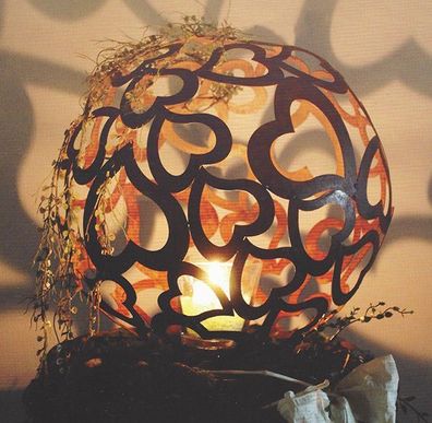 HERZ KUGEL 30 cm Edelrost Rost Ball Herzen Valentinstag Kerze Dekoration