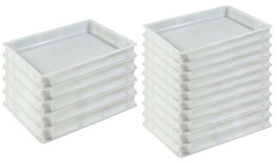20 Stück Pizzaballenbox weißTeigbehälter Stapelbox Teigbox 60x40x7 cm Gastlando 