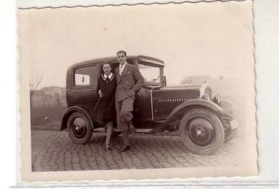 42479 altes Foto mit Opel Automobil um 1935