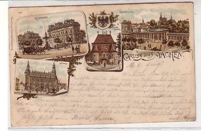41252 Ak Lithographie Gruss aus Aachen 1898