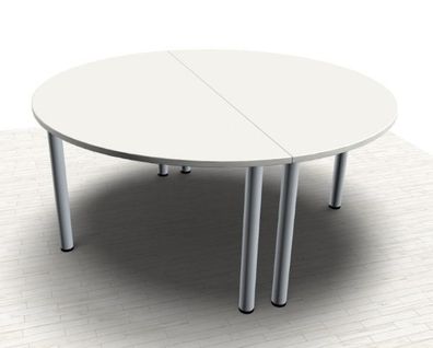 Konferenztisch Mega rund Besprechungstisch 2teilig 160 cm Tisch Büromöbel