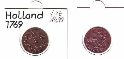 1 Duit Kupfer Münze Niederlande Holland 1769