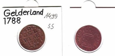 1 Duit Kupfer Münze Niederlande Gelderland 1788