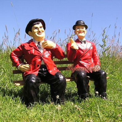 Dick & Doof auf Bank Gartenfigur lustig Dekofigur Aufstellfigur Dekoration Figur