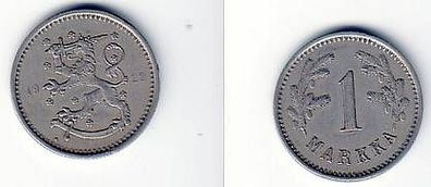 1 Markka Nickel Münze Finnland 1922