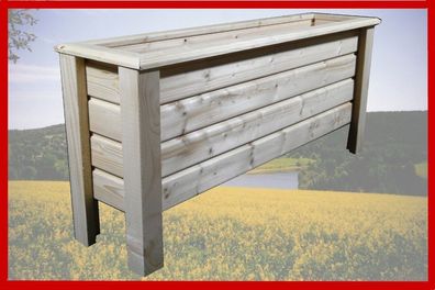 10 Stück Classic Pflanzkasten aus Holz 70x40x50 cm unbehandelt