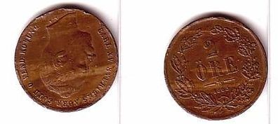 2 Öre Kupfer Münze Schweden 1863