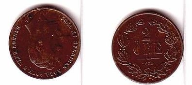 2 Öre Kupfer Münze Schweden 1872