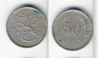 50 Penniä Nickel Münze Finnland 1940