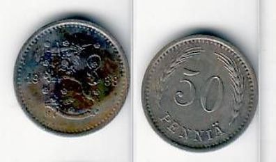 50 Penniä Nickel Münze Finnland 1938
