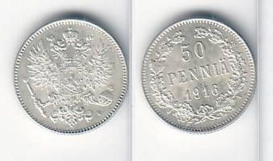 50 Penniä Silber Münze Finnland 1916