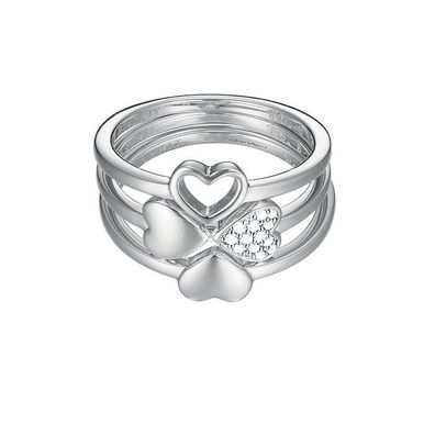 Esprit Damen Ring Stapelring Silber Zirkonia Lucky Love ESSE91014A