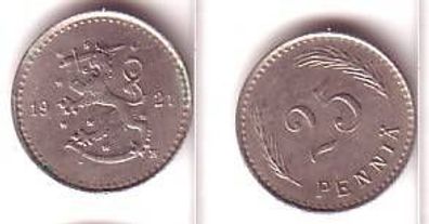 25 Penniä Nickel Münze Finnland 1921