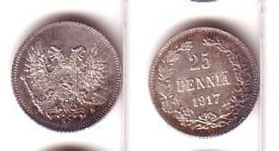 25 Penniä Silber Münze Finnland 1917