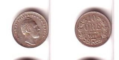 10 Öre Silber Münze Schweden 1871