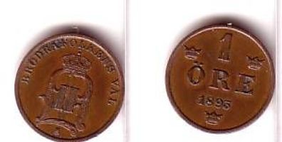 1 Öre Kupfer Münze Schweden 1893