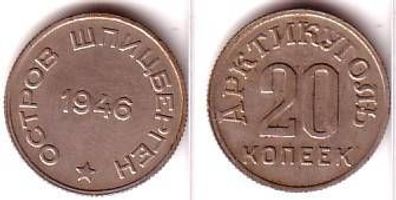 20 Kopeken Münze Russland Spitzbergen 1946