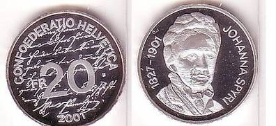 20 Franken Silber Münze Johanna Spyri 2001