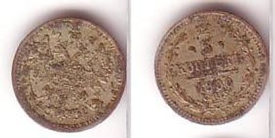 5 Kopeken Silber Münze Russland 1890