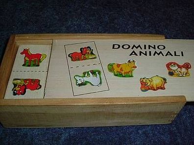 Tierbilder Domino mit Holzsteinen