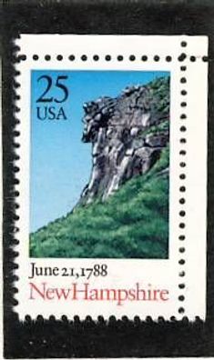 USA 1988 Postfrisch Mi.1985 New Hampshire Eckrandstück