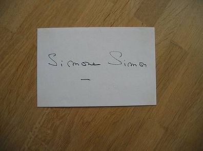 Schauspielerin Simone Simon handsigniertes Autogramm!!!
