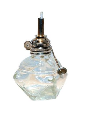 Augusta Spirituslampe achteckig aus Glas mit Docht