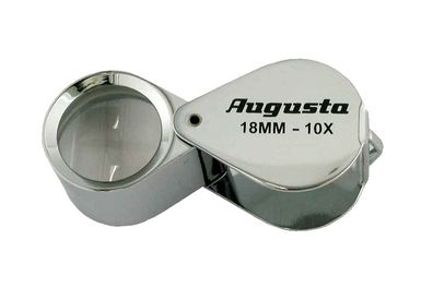 Augusta Uhrmacherlupe Einschlaglupe Taschenlupe Ø18mm 10-fach Chrom/ Gummi