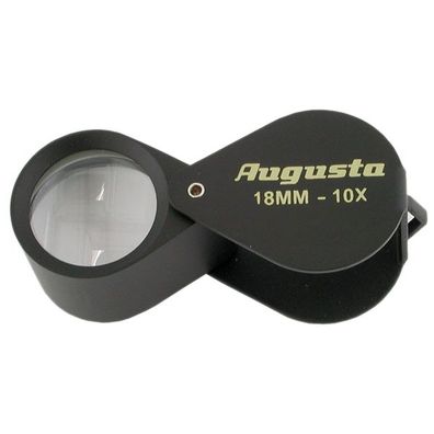 Augusta Taschenlupe Ø 18 mm 10-fache Vergrößerung schwarz