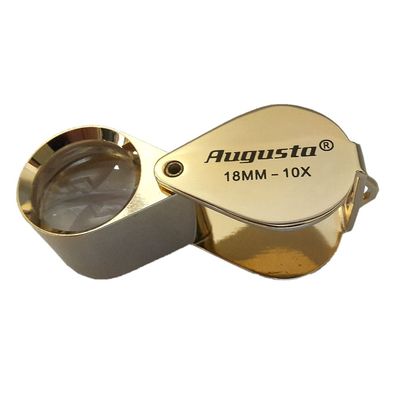 Augusta Uhrmacherlupe Einschlaglupe Taschenlupe Ø18mm 10-fach Vergrößerung goldfarben