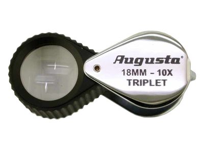 Augusta Uhrmacherlupe Einschlaglupe Taschenlupe Ø 18 mm 10-fach Chrom/ Gummi