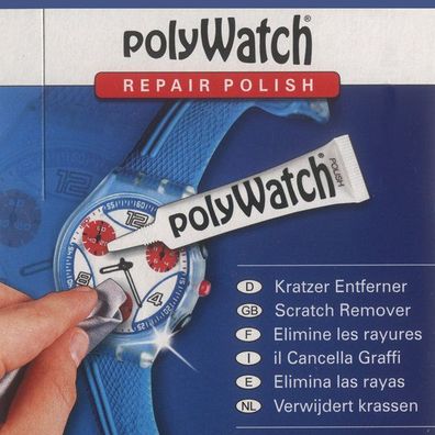 Polywatch Poliermittel entfernt Kratzer aus Uhrengläsern
