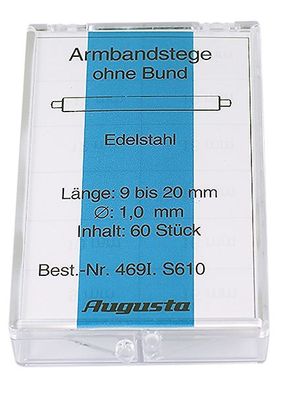 60 x Augusta Federstege Uhrenstifte ohne Bund Ø 1,0 mm für Uhrenarmband
