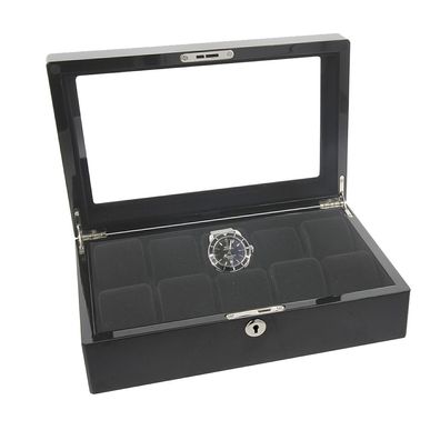Augusta Uhrenbox Holz Uhrenkoffer schwarz für 10 Uhren