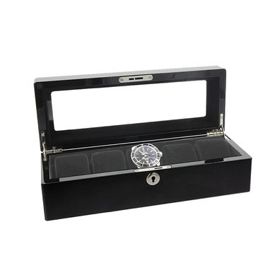 Augusta Uhrenbox Holz Uhrenkoffer schwarz für 5 Uhren