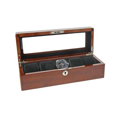 Augusta Uhrenbox Holz Uhrenkoffer Bubinga Holz für 5 Uhren